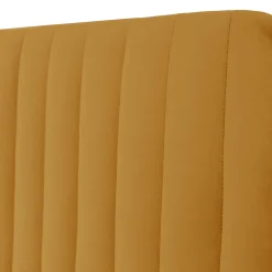 Letto contenitore matrimoniale 160x200 imbottito velluto senape Poffi
