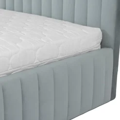 Letto contenitore matrimoniale oversize 180x200 imbottito velluto grigio Poffi