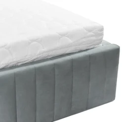 Letto contenitore matrimoniale oversize 180x200 imbottito velluto grigio Poffi