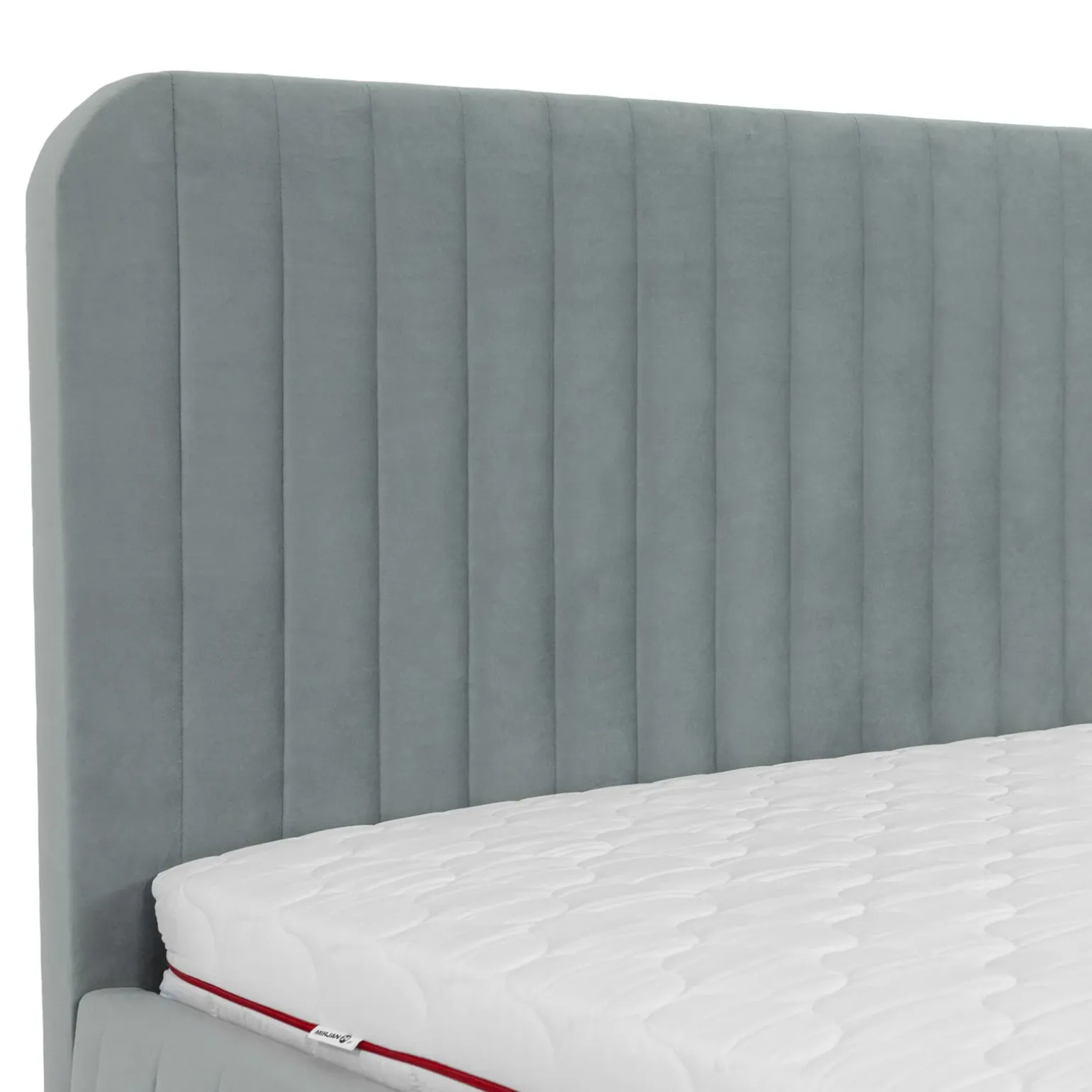 Letto contenitore matrimoniale oversize 180x200 imbottito velluto grigio Poffi
