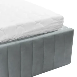 Letto contenitore matrimoniale 160x200 imbottito velluto grigio Poffi