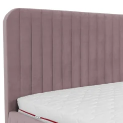 Letto contenitore matrimoniale oversize 180x200 imbottito velluto rosa Poffi