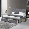 Letto matrimoniale con cassettoni 160x200cm grigio nero Galileo