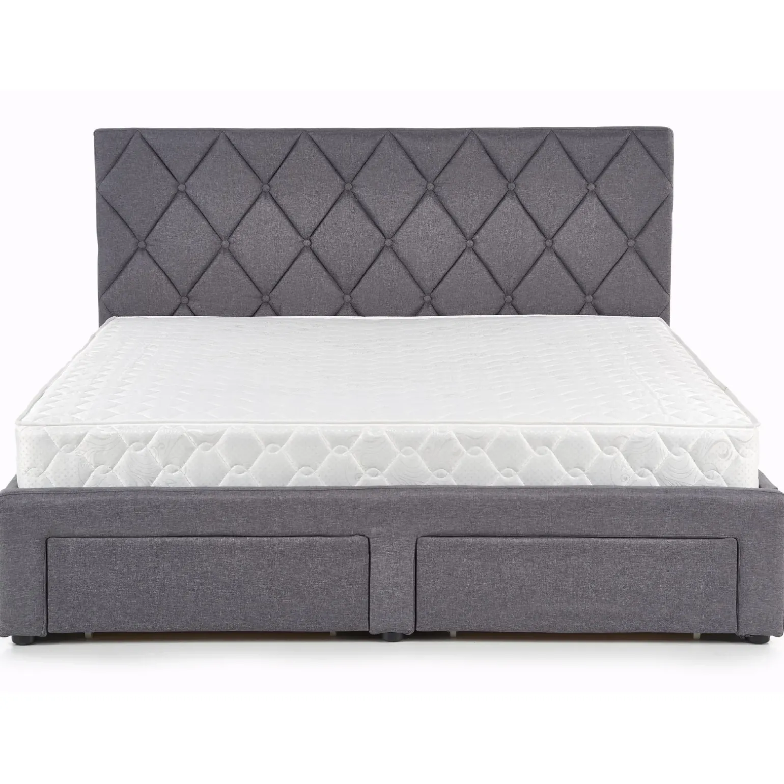 Letto matrimoniale con cassettoni 160x200cm grigio nero Galileo