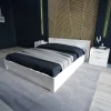 Letto matrimoniale con comodini 160x200cm bianco lucido Alina