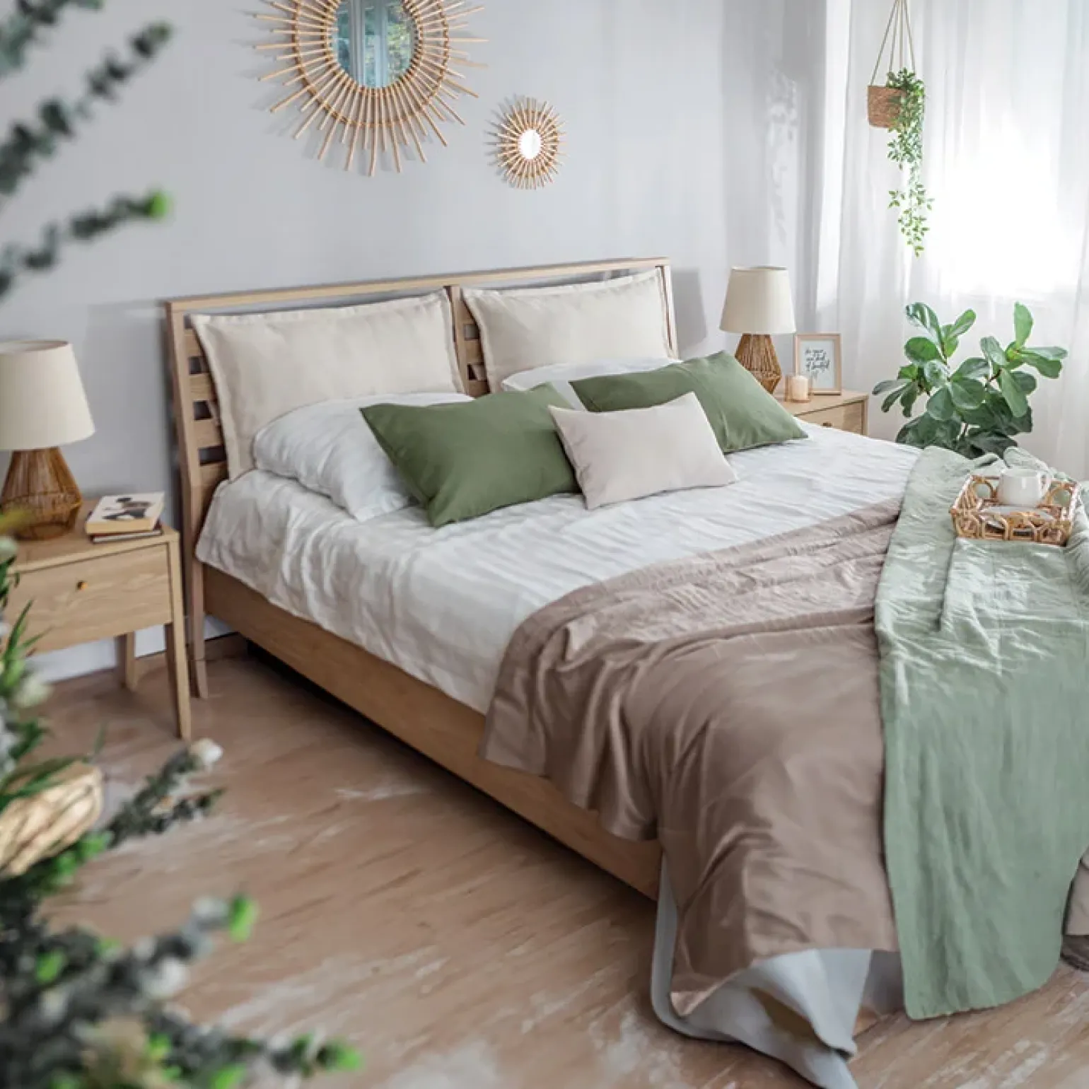 Letto matrimoniale contenitore 160x200cm rovere Noor