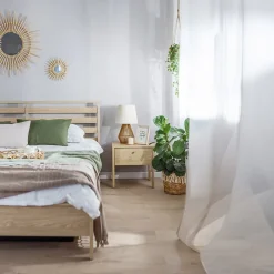 Letto matrimoniale contenitore 160x200cm rovere Noor