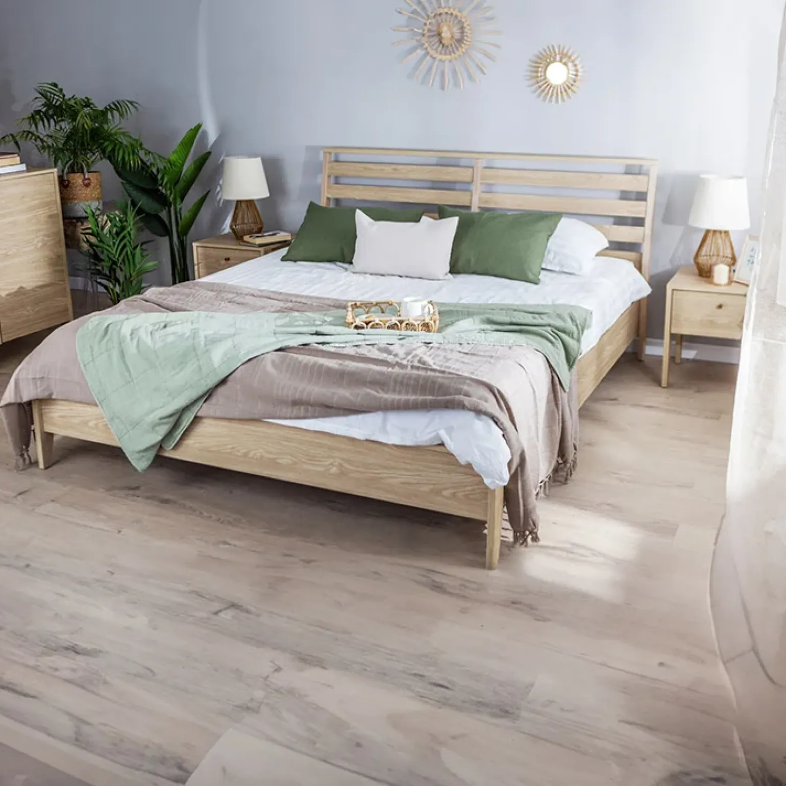 Letto matrimoniale contenitore 160x200cm rovere Noor