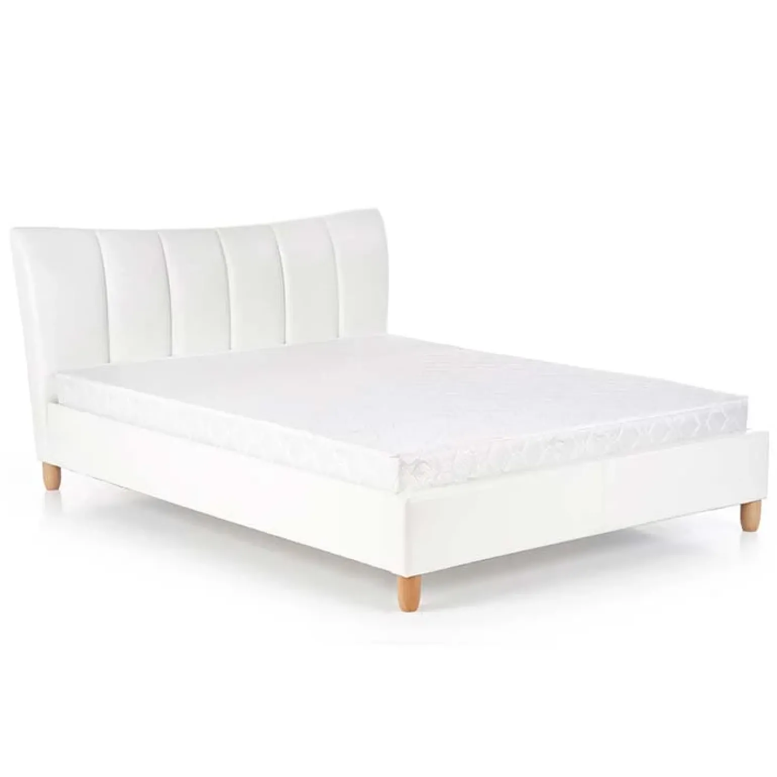 Letto matrimoniale in ecopelle 160x200cm bianco Cabras Gihome®