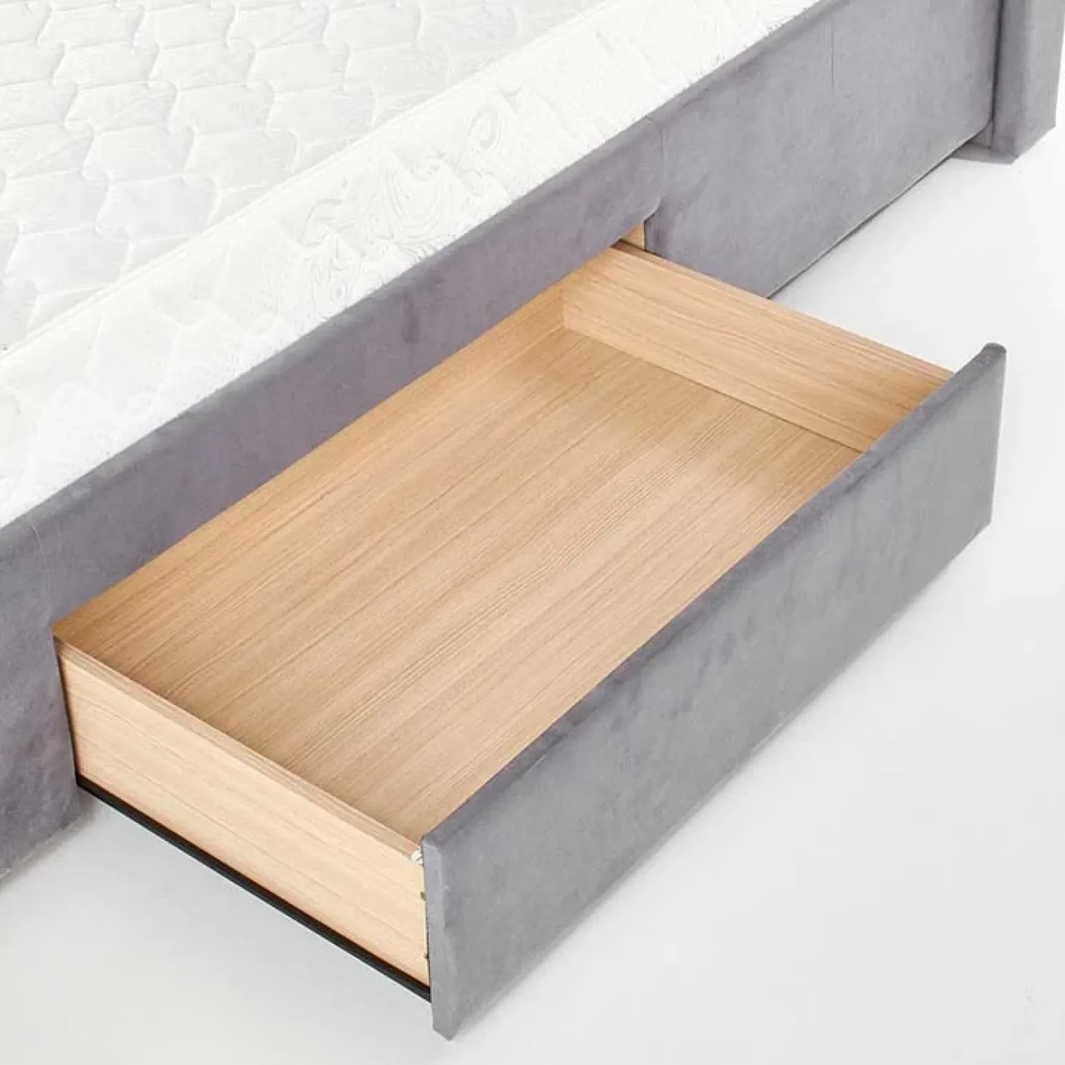 Letto matrimoniale in tessuto con cassetti 160x200cm grigio Ravello Gihome®