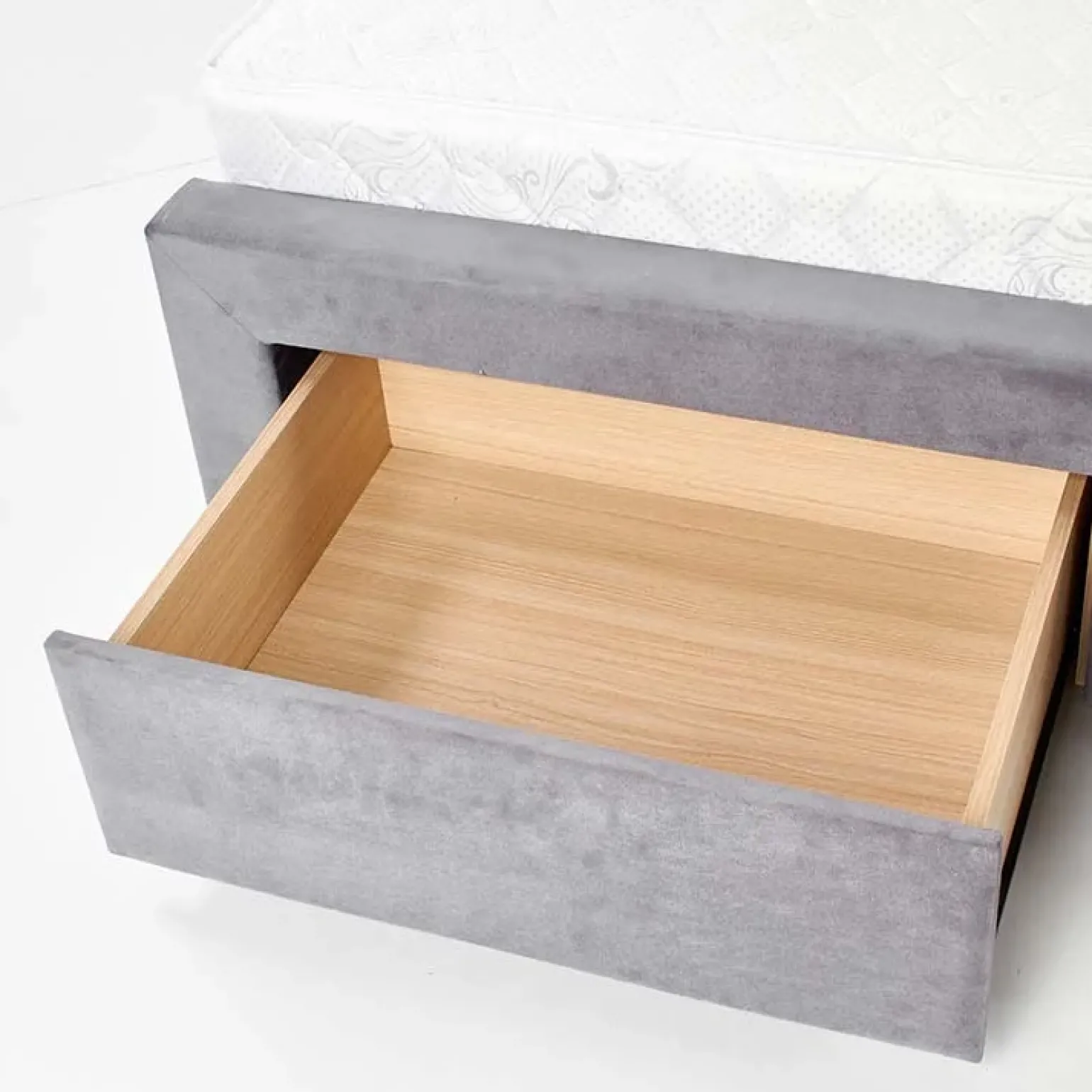 Letto matrimoniale in tessuto con cassetti 160x200cm grigio Ravello Gihome®