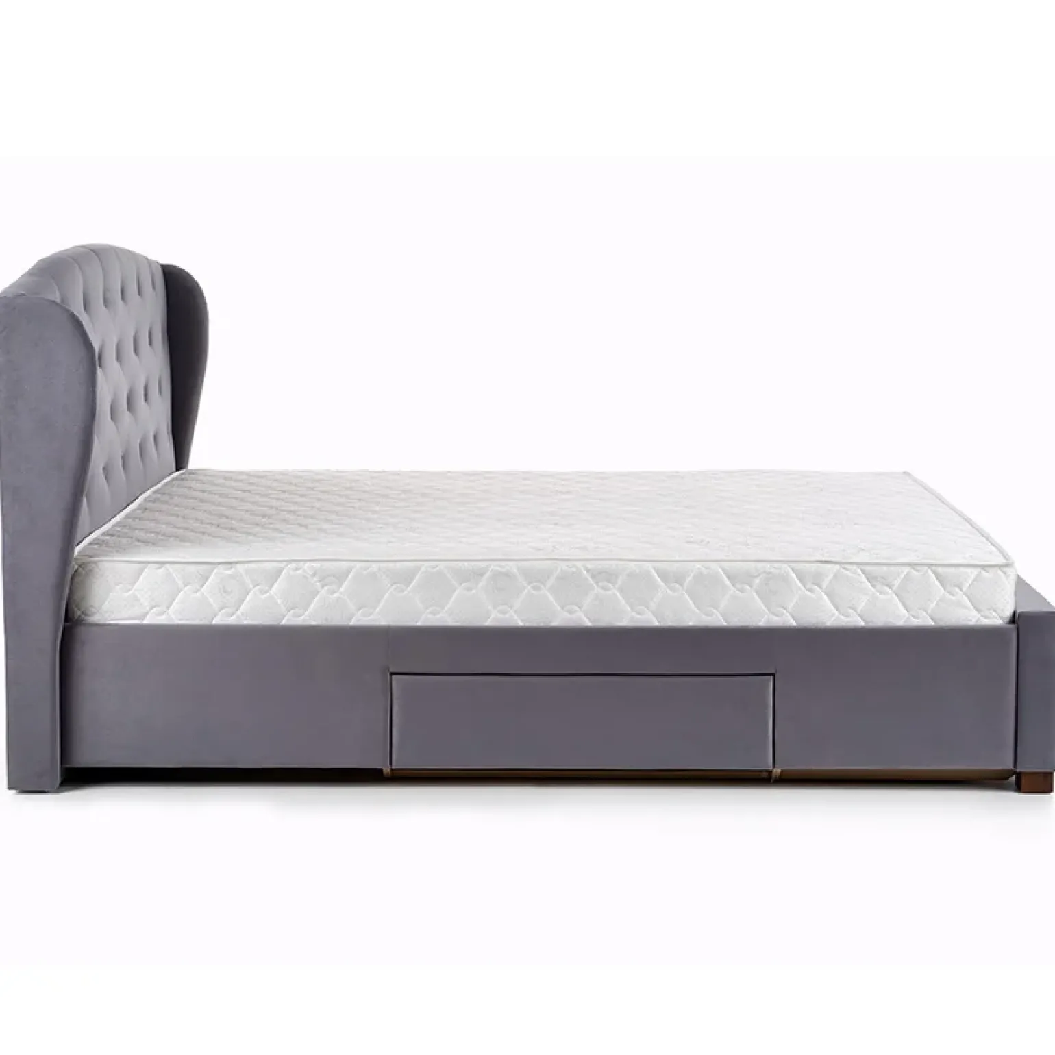 Letto matrimoniale in tessuto con cassetti 160x200cm grigio Ravello Gihome®