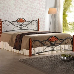 Letto matrimoniale moderno 160x200cm ciliegio nero Paulis