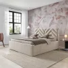 Letto matrimoniale oversize 180x200 cm con rete contenitore imbottito beige Polaris
