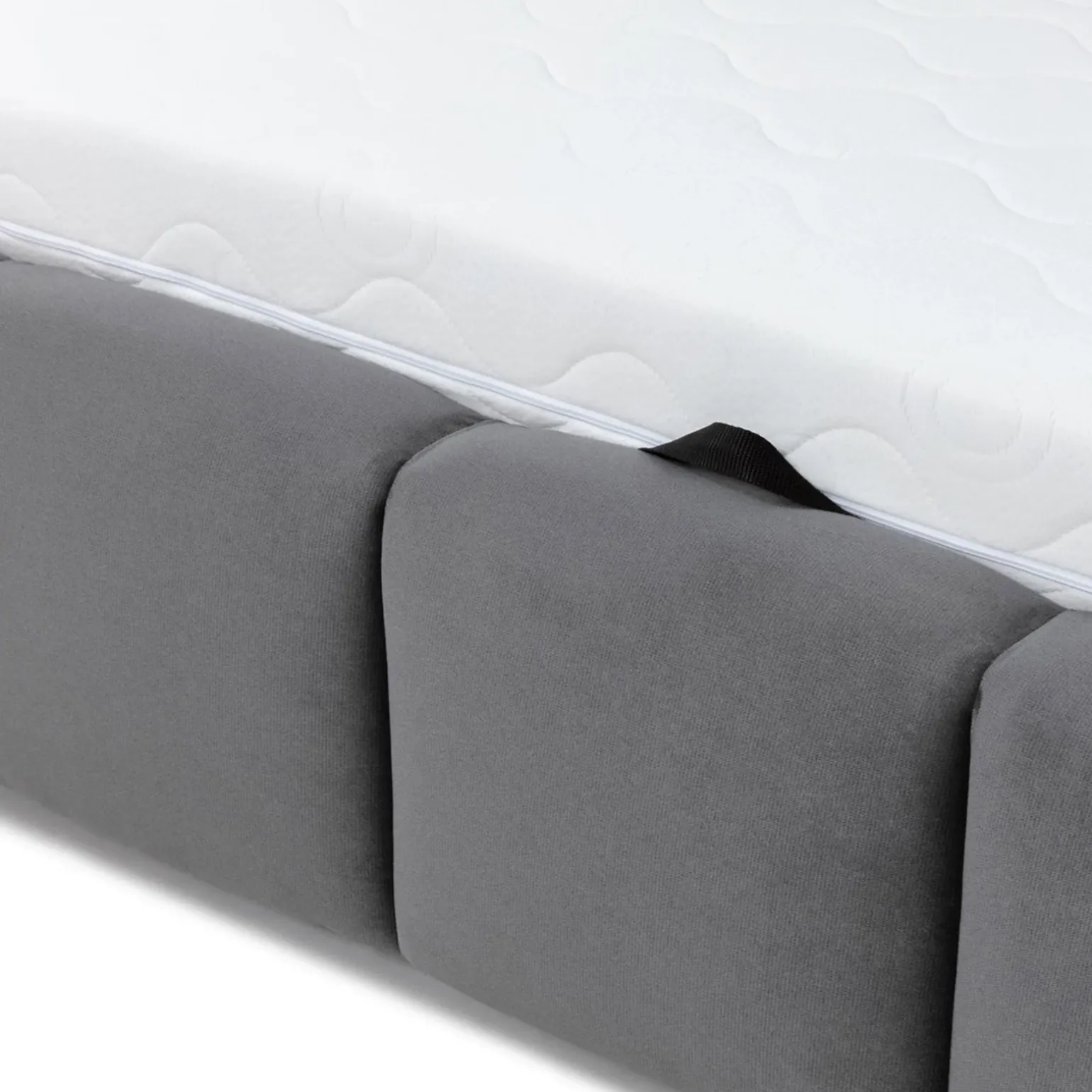 Letto matrimoniale oversize 180x200 cm con rete contenitore imbottito grigio scuro Cometa