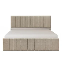 Letto matrimoniale oversize 180x200cm imbottito con contenitore beige Emporio