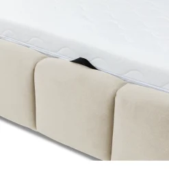 Letto matrimoniale 160x200 cm con rete contenitore imbottito beige Cometa