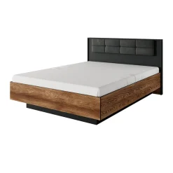Letto matrimoniale 160x200cm contenitore quercia nero Smooty