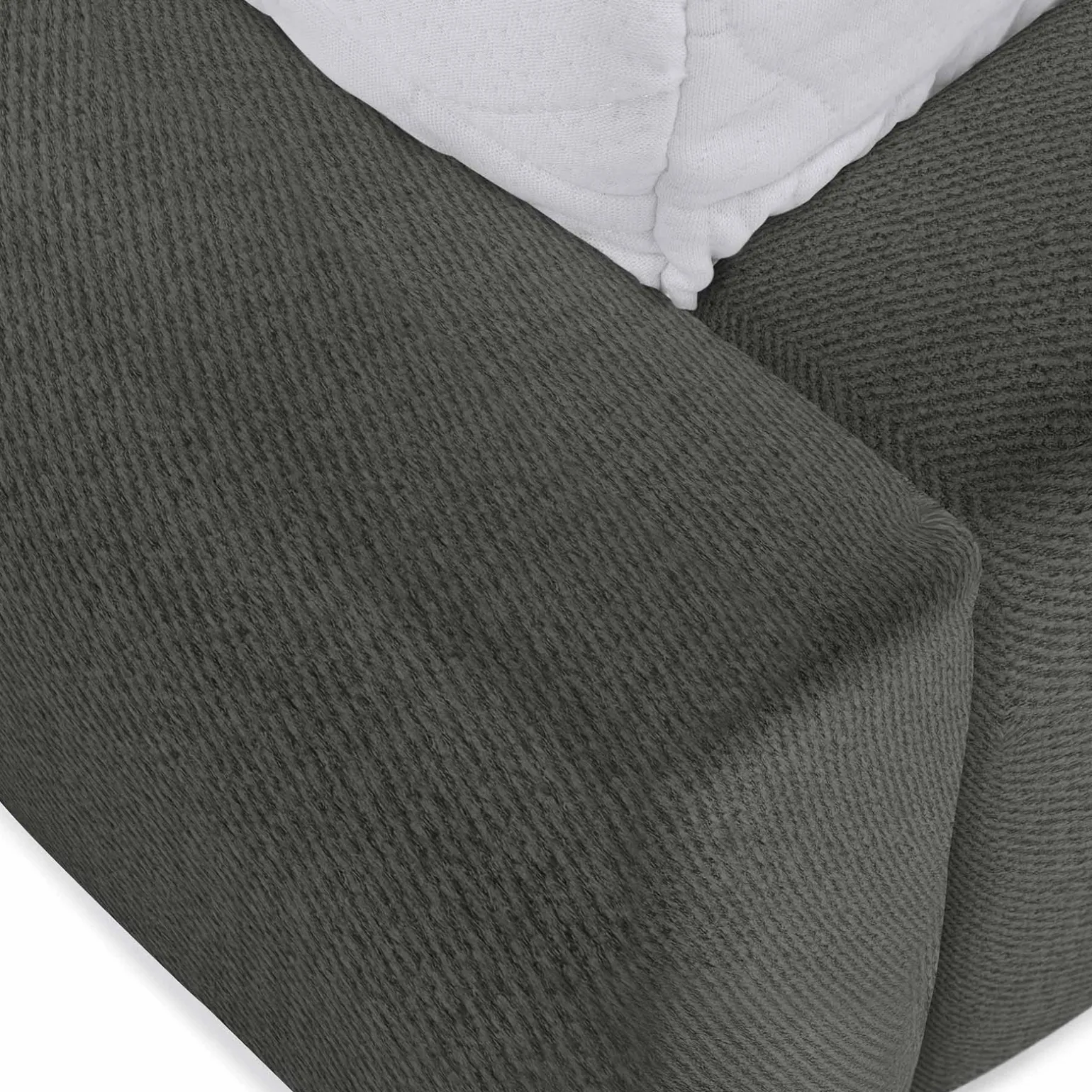 Letto matrimoniale 160x200cm con rete contenitore imbottito grigio scuro Aluna