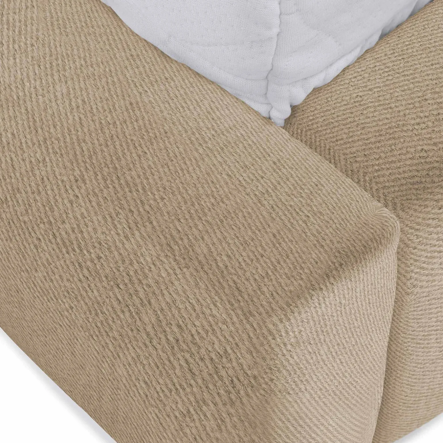 Letto matrimoniale 160x200cm con rete contenitore imbottito beige scuro Aluna