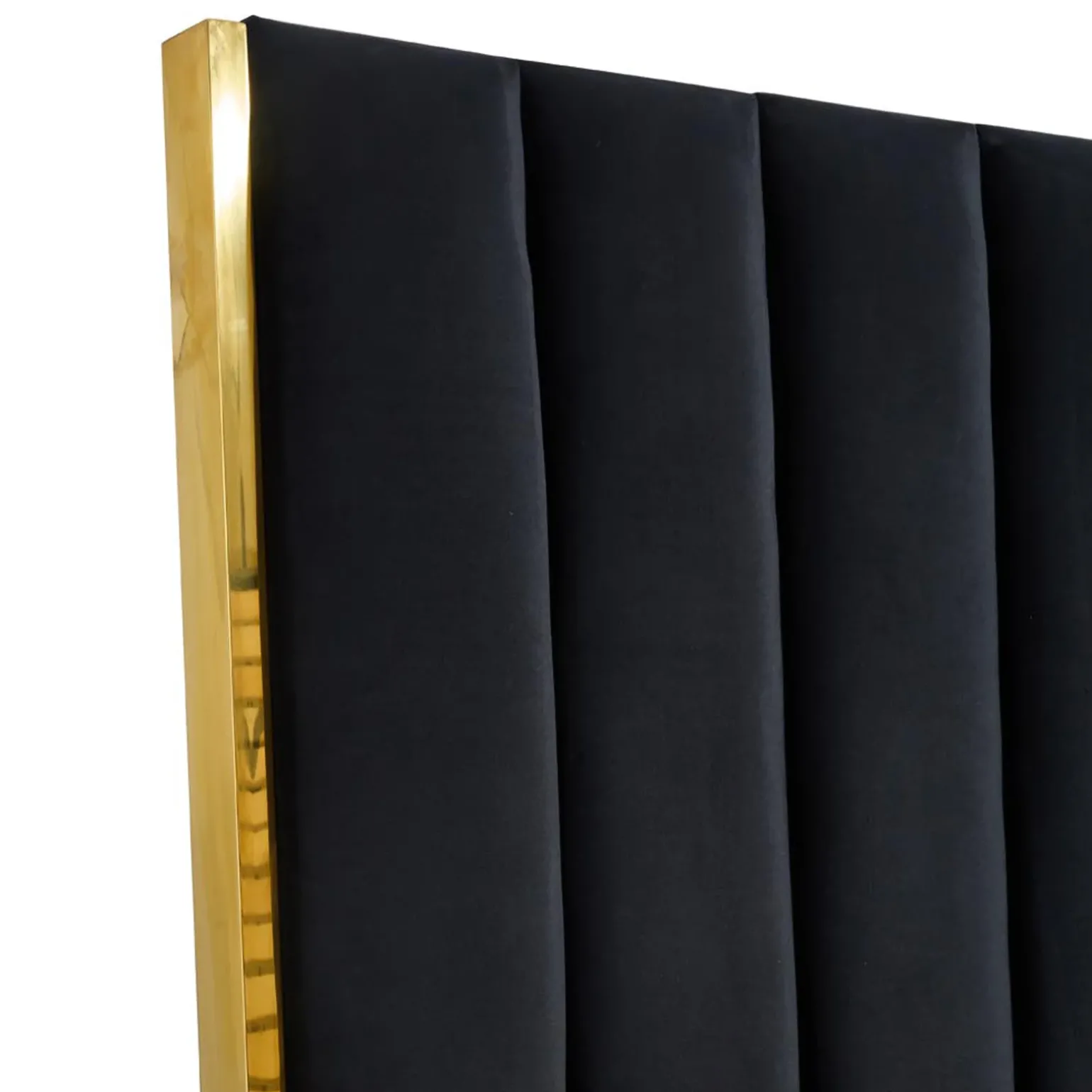 Letto matrimoniale 160x200cm con rete contenitore nero oro Esther