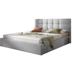 Letto matrimoniale 160x200cm contenitore imbottito grigio chiaro Silla
