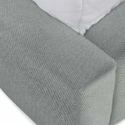 Letto matrimoniale 160x200cm con rete contenitore imbottito azzurro grigio Aluna