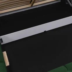 Letto oversize 180x200cm con rete contenitore imbottito verde Aluna
