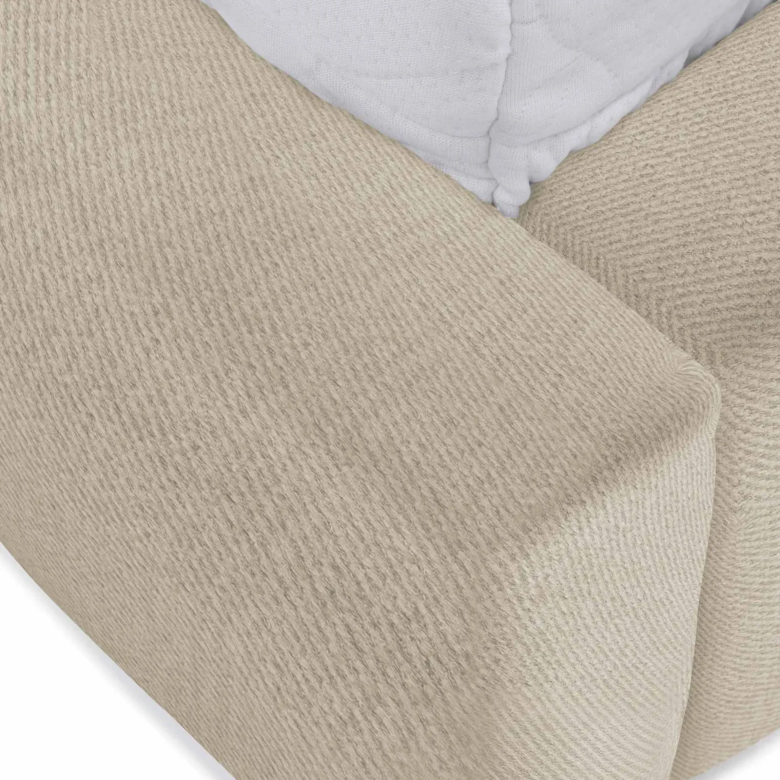 Letto oversize 180x200cm con rete contenitore imbottito beige Aluna