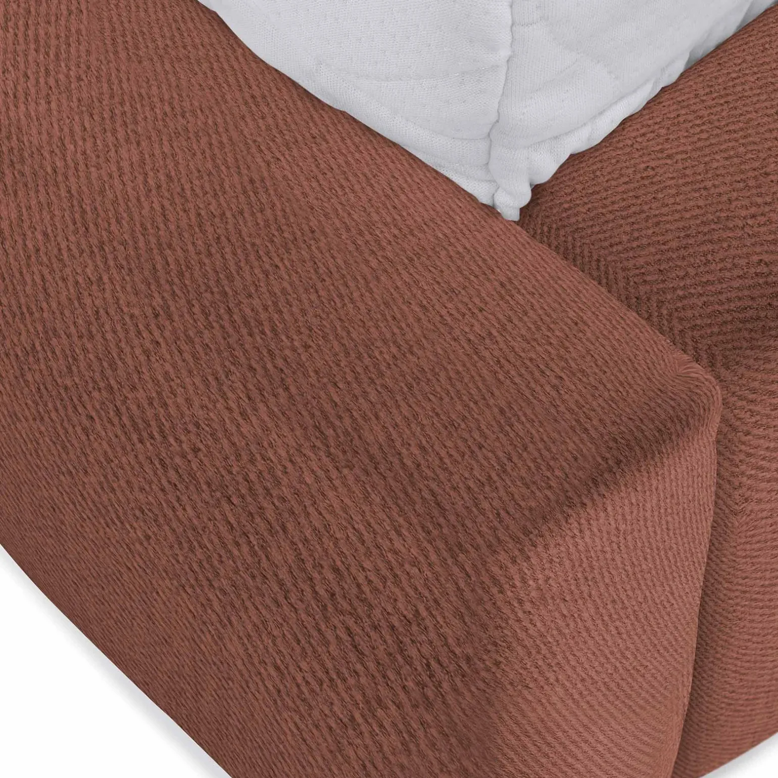 Letto oversize 180x200cm con rete contenitore imbottito rosso mattone Aluna