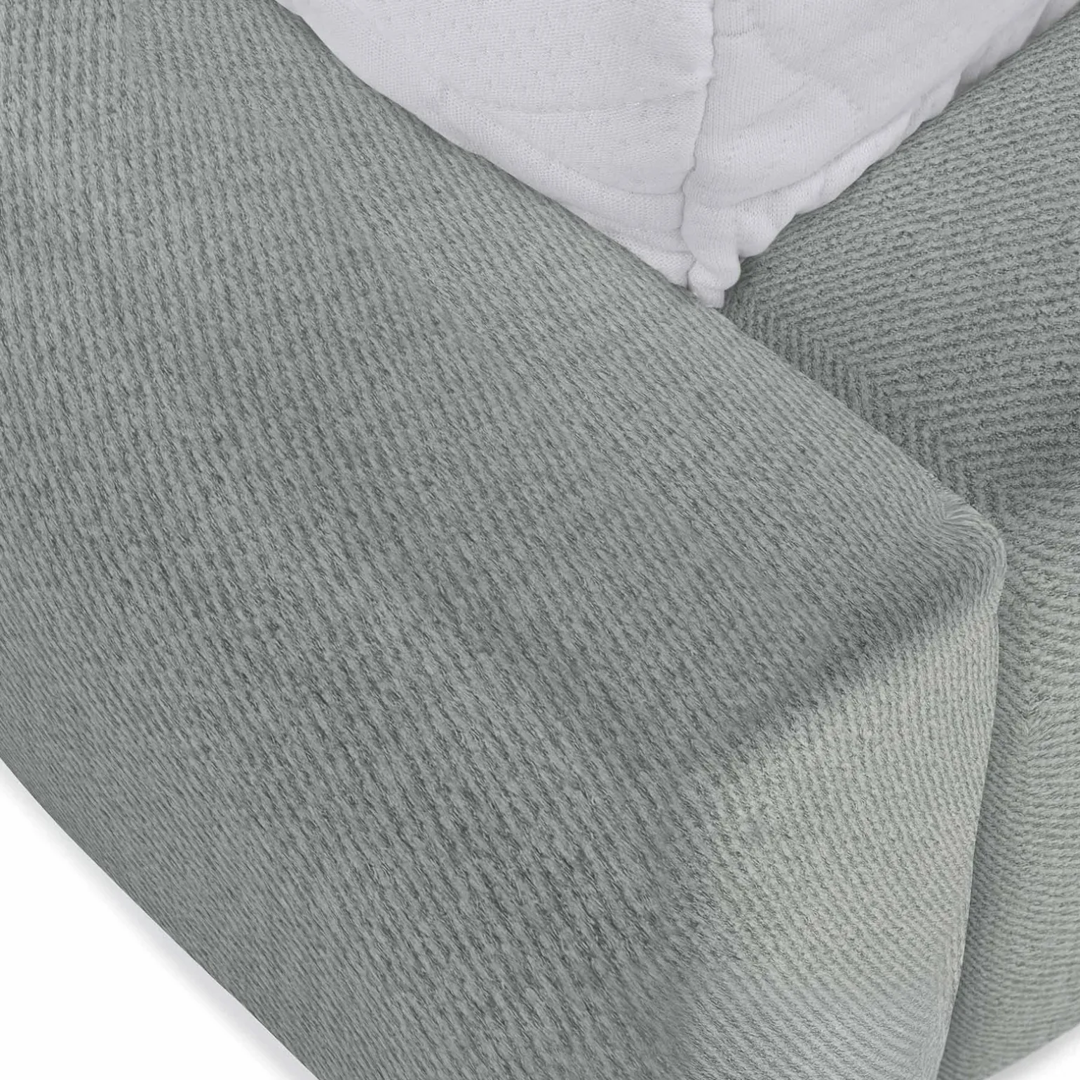 Letto oversize 180x200cm con rete contenitore imbottito azzurro grigio Aluna