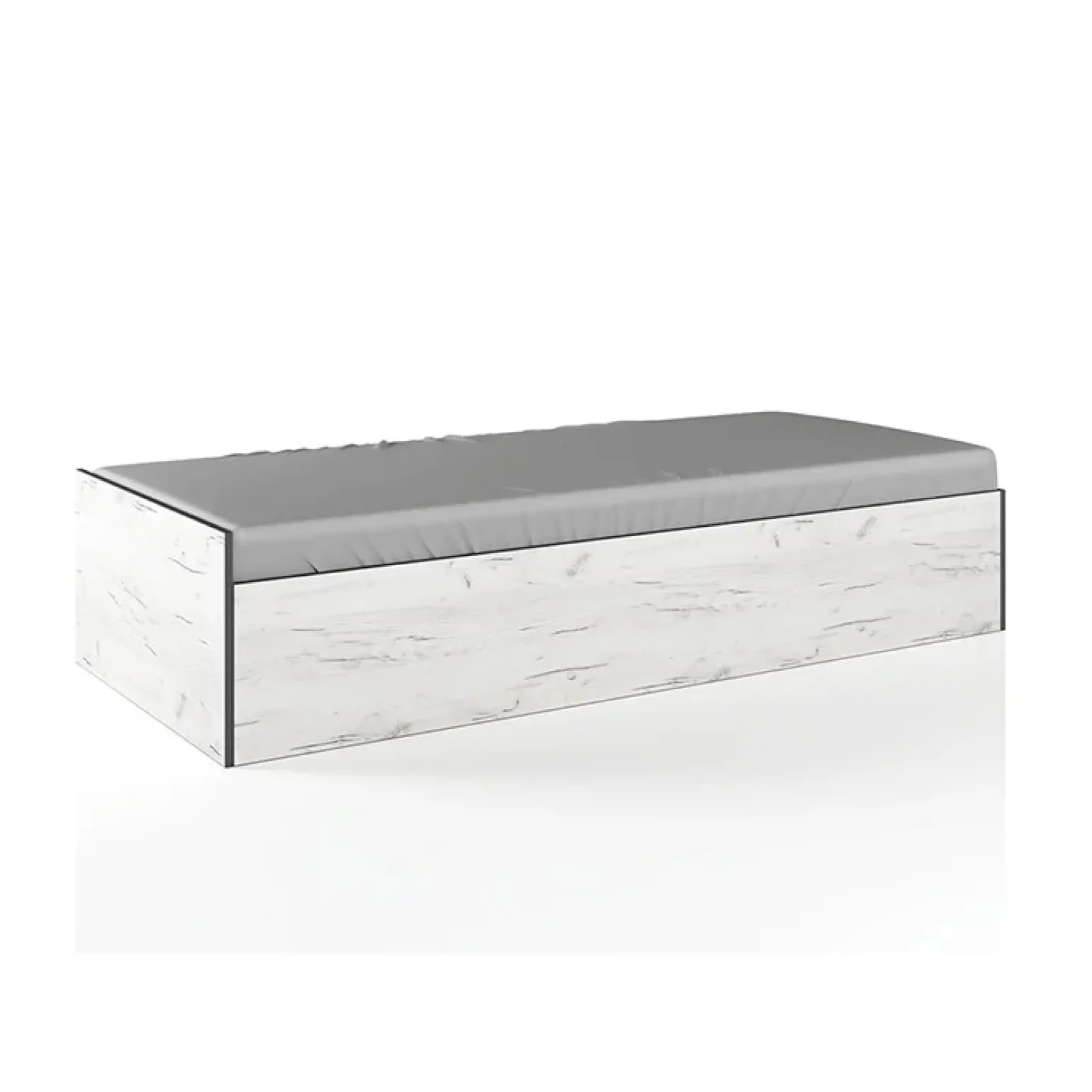 Letto singolo 90x200cm contenitore bianco rustico verde Zadar