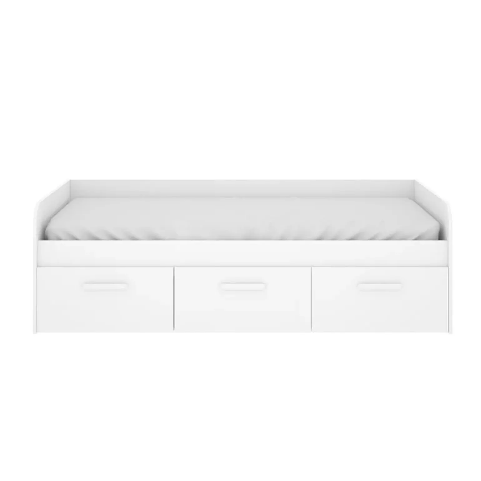 Letto singolo 90x190cm per bambini legno bianco 3 cassetti Alvaro