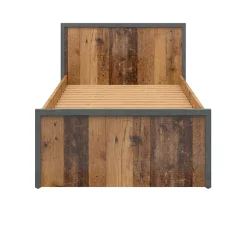 Letto singolo 90x200cm stile soft rovere scuro nero Urbania