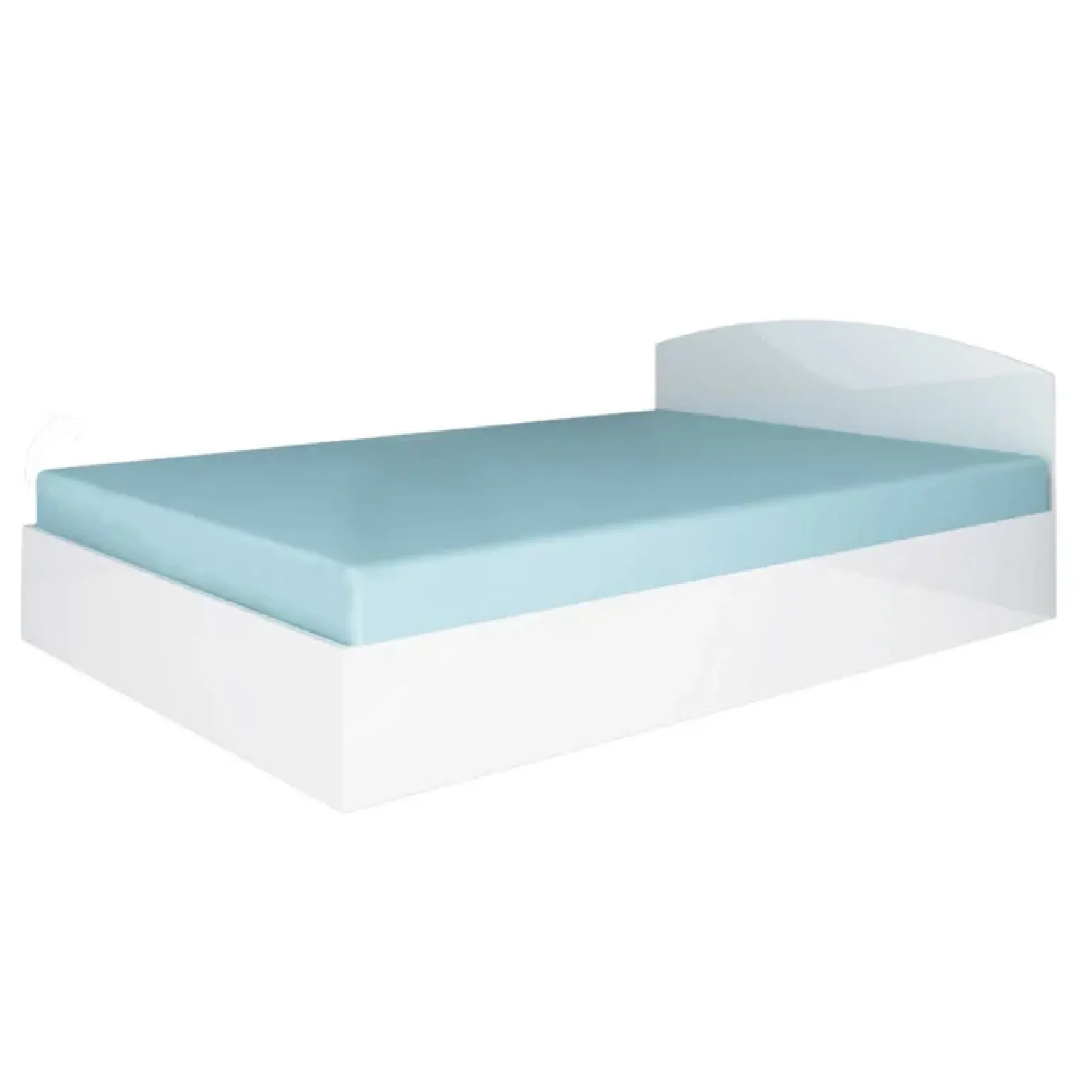 Letto 140x190cm alla francese moderno bianco lucido Tropea