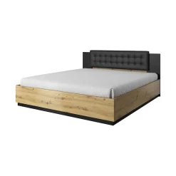 Letto 140x200cm alla francese rovere nero Vulcano