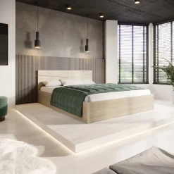 Letto 160x200cm matrimoniale contenitore rovere sonoma Camilla Gihome®