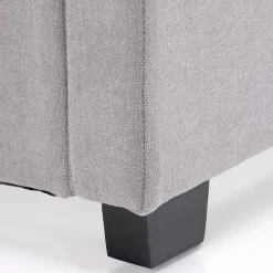 Letto 160x200cm matrimoniale imbottito con cassetto grigio chiaro Mezzola