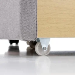 Letto 160x200cm matrimoniale imbottito con cassetto grigio chiaro Mezzola