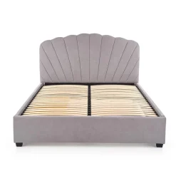 Letto 160x200cm matrimoniale imbottito con cassetto grigio chiaro Mezzola
