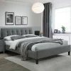 Letto 160x200cm matrimoniale in tessuto grigio capitonnè Elmas Gihome®