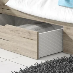 Letto 160x200cm matrimoniale moderno rovere bianco Copenhagen