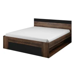 Letto 180x200cm matrimoniale oversize contenitore rovere nero opaco Lisbona Gihome®