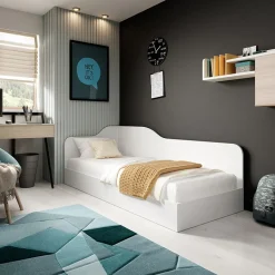 Letto 82x190cm singolo contenitore bianco opaco Alex Gihome®
