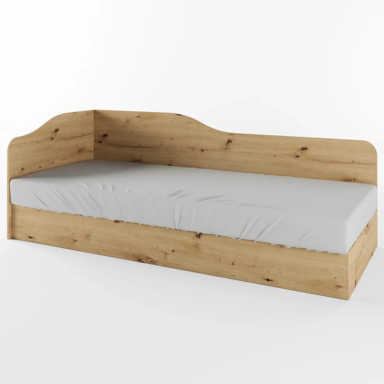 Letto 82x190cm singolo contenitore rovere rustico Alex Gihome®