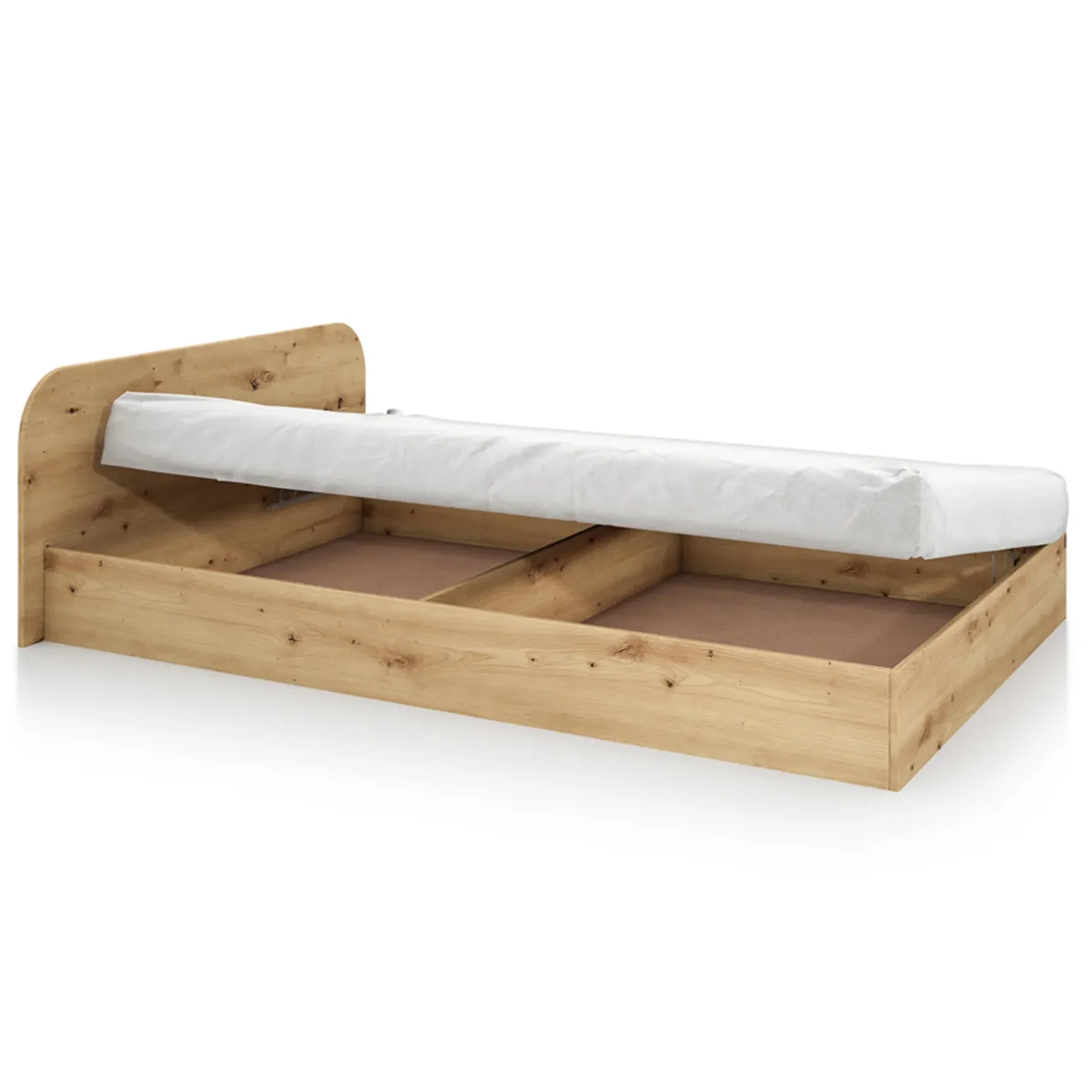 Letto 120x190cm una piazza e mezza contenitore rovere rustico Carducci