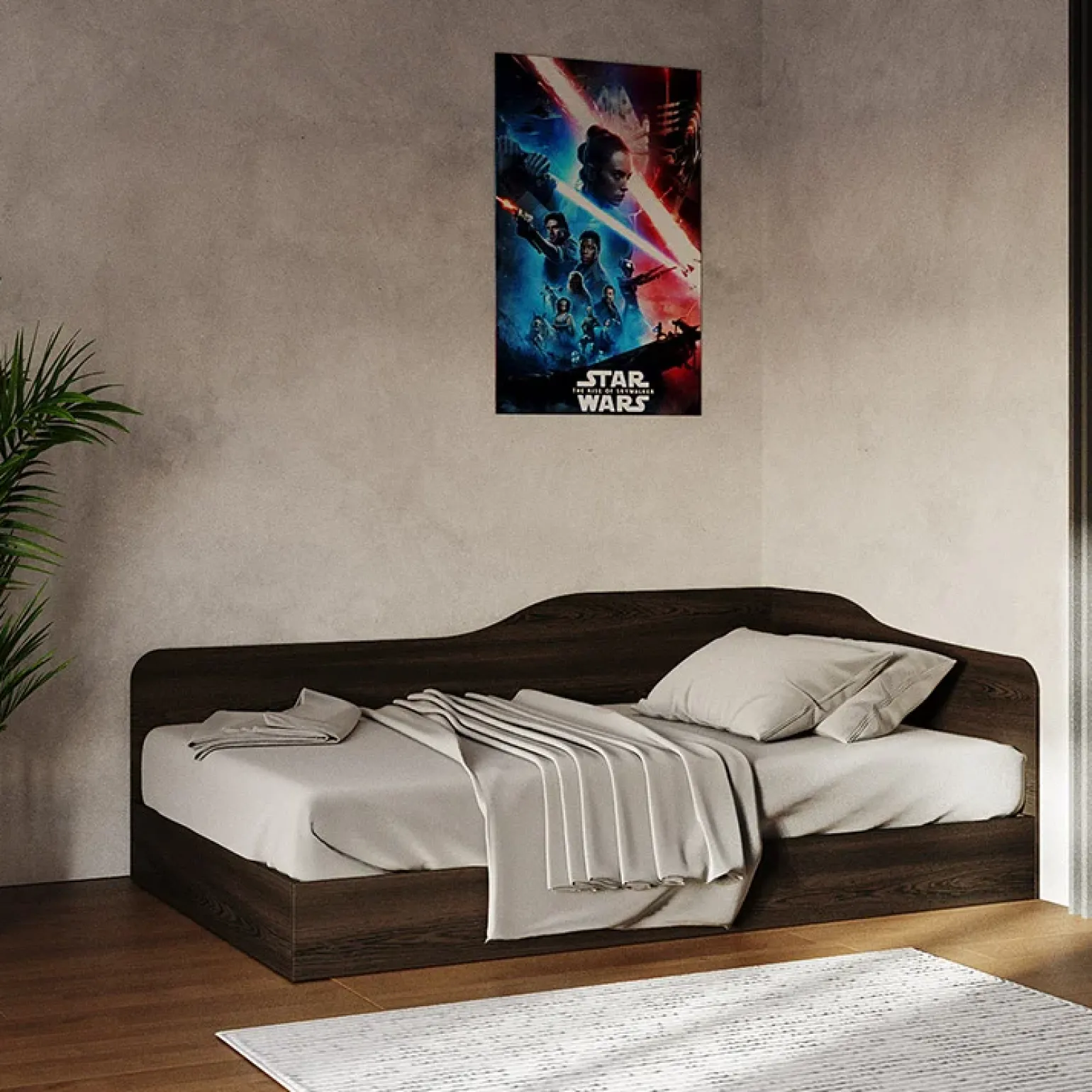 Letto 120x190cm una piazza e mezza contenitore wengè Alex Gihome®