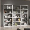 Libreria componibile 267x218h cm moderna bianco frassinato Kubic 03