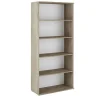 Libreria ufficio 80x176h cm 4 ripiani moderna rovere Time L