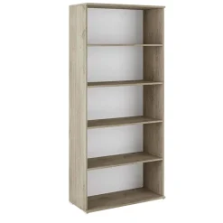 Libreria ufficio 80x176h cm 4 ripiani moderna rovere Time L